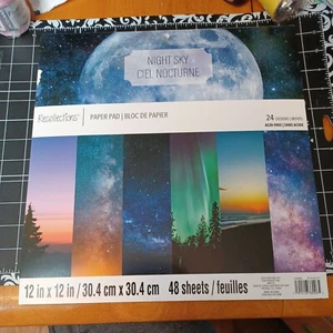 12x12 Papel de Especialidad Constellation Night Star Gazer Aurora Boreal Astronomía - Imagen 1 de 12