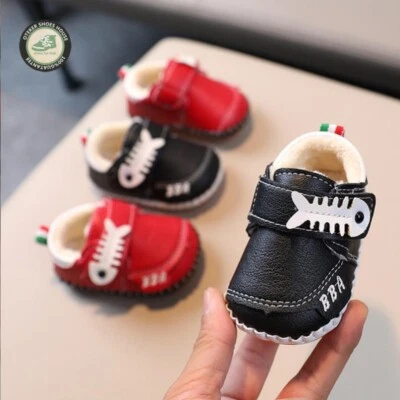 Baby Newborn Infant Boys Girls Soft Floor Pram Shoes Toddlers Slip on Slippers - Image 1 of 4
