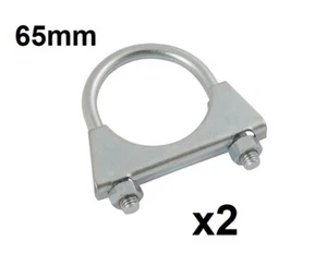 Morsetto di Scarico Universale Auto Riparazione Tubo U Bullone Morsetto Tubo 65mm x2 - Foto 1 di 3