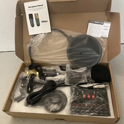 Complete V8S Home Studio Recording Kit Mixer Condenser Live Broadcast Sound Card - Image 1 of 4