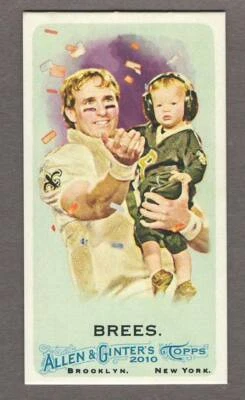 DREW BREES 2010 Topps Allen and Ginter MINI A&G BACK Parallel Card #287 Saints - Image 1 of 2