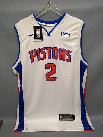 NBA Detroit Pistons Cade Cunningham #2 White Nike Jersey Size 52 Cover