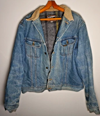 Vintage Mustang Stormrider Denim Blanket Lined Western Jacket XL Size 46 90s USA - Image 1 of 4