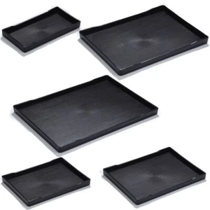 1 Pcs Black Serving Trays Plastic Decorative Tray Large Plastic Tray Kitchen - Picture 1 of 13