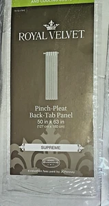 Royal Velvet Cream, Supreme Pinch Pleat Back Tab Panel 50" x 63" JCP NWT - Picture 1 of 7