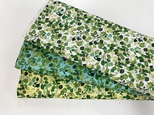 Hojas de tela de algodón follaje de planta verde hoja de bosque para artesanía de mosaico - Imagen 1 de 10