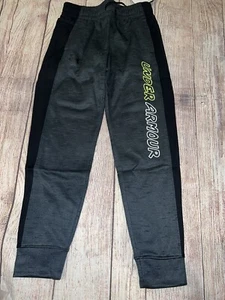 Under Armour Youth Small (8) Dark Gray Black Jogger Neon Wordmark NEW - Picture 1 of 1