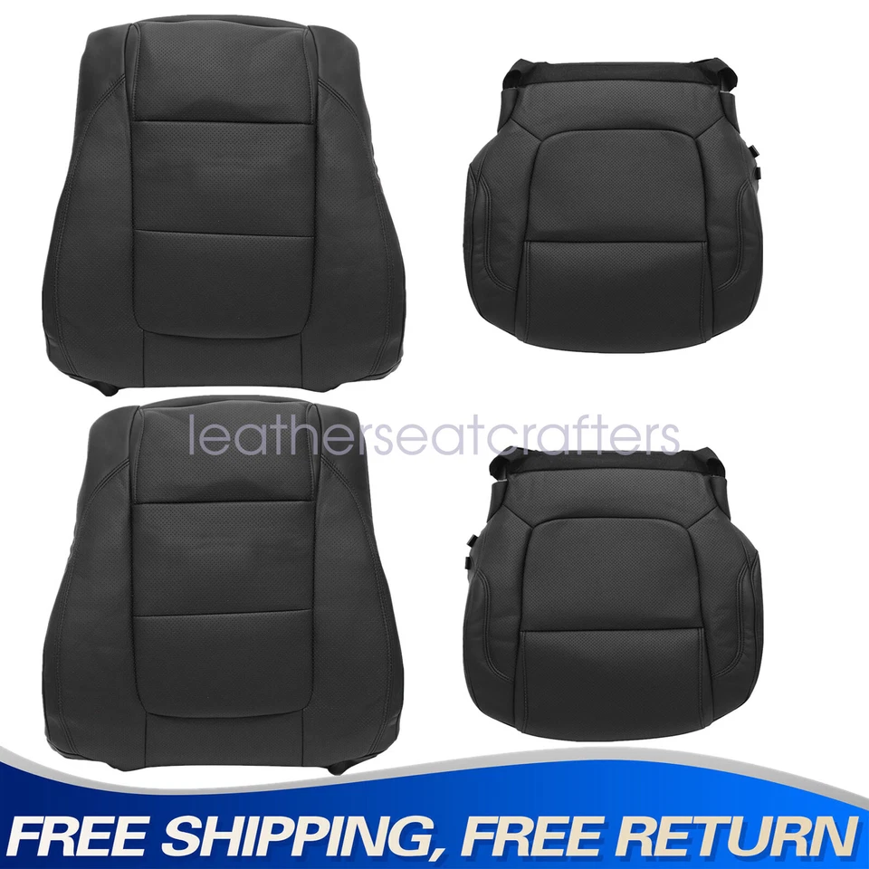 For 2011-2015 Ford Explorer Front Both Side Bottom Top Leather Seat Cover Black Foto 1 de 4