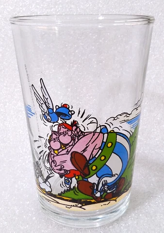 ASTERIX & OBÉLIX ✱ Vintage Water Cup Beautiful Collection Glass 1989 RARE Cover
