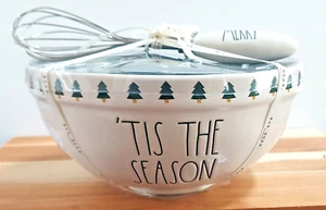 RAE DUNN ""TIS THE SEASON"" Mischschüssel mit fröhlichem Schneeflocken Weihnachten neu mit Etikett VHTF - Bild 1 von 7