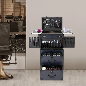 Estuche de Maquillaje Profesional Estuche de Cosmetología Rodante Metal Belleza Equipaje de Viaje - Imagen 1 de 16
