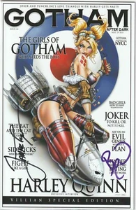 White Widow #4 Gotham After Dark Harley Quinn Bomber 2x Signed + COA (NM/NM+) - Picture 1 of 2
