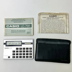 Vtg Casio LC-785 Electronic Calculator w Case Manual Inserts LC-785B WORKS - Picture 1 of 15