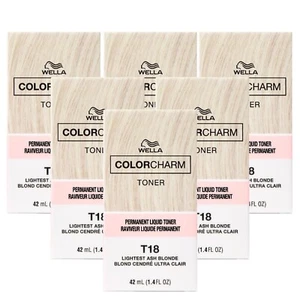 (Pack of 6) Wella Color Charm Liquid Toner T18 - Lightest Ash Blonde, 1.42 oz - Picture 1 of 1