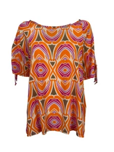 CORTE DEI GONZAGA maglia arancio/lilla/fango 2301 1C 6380 C2399 MADE IN ITALY - Imagen 1 de 4