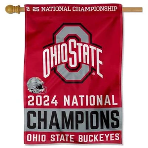 Ohio State Buckeyes Football National 2024 Champions House Flag - Picture 1 of 3