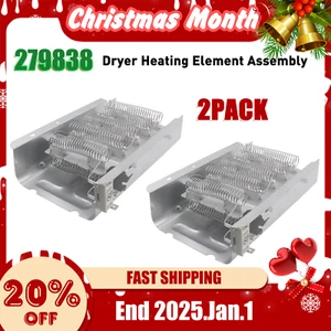 2PCS Dryer Heating Element Assembly Replace For Whirlpool 279838 398064 3403585 - Picture 1 of 19
