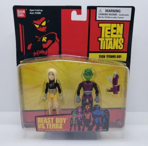 Teen Titans Go! Beast Boy Vs Terra Action Figure Set Bandai 2004 - Picture 1 of 16