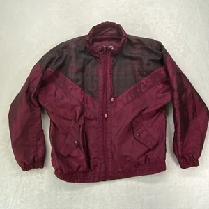 SUNTERRA Windbreaker Track jacket womens Medium Petite Nylon Vtg 80s geometric - Picture 1 of 8