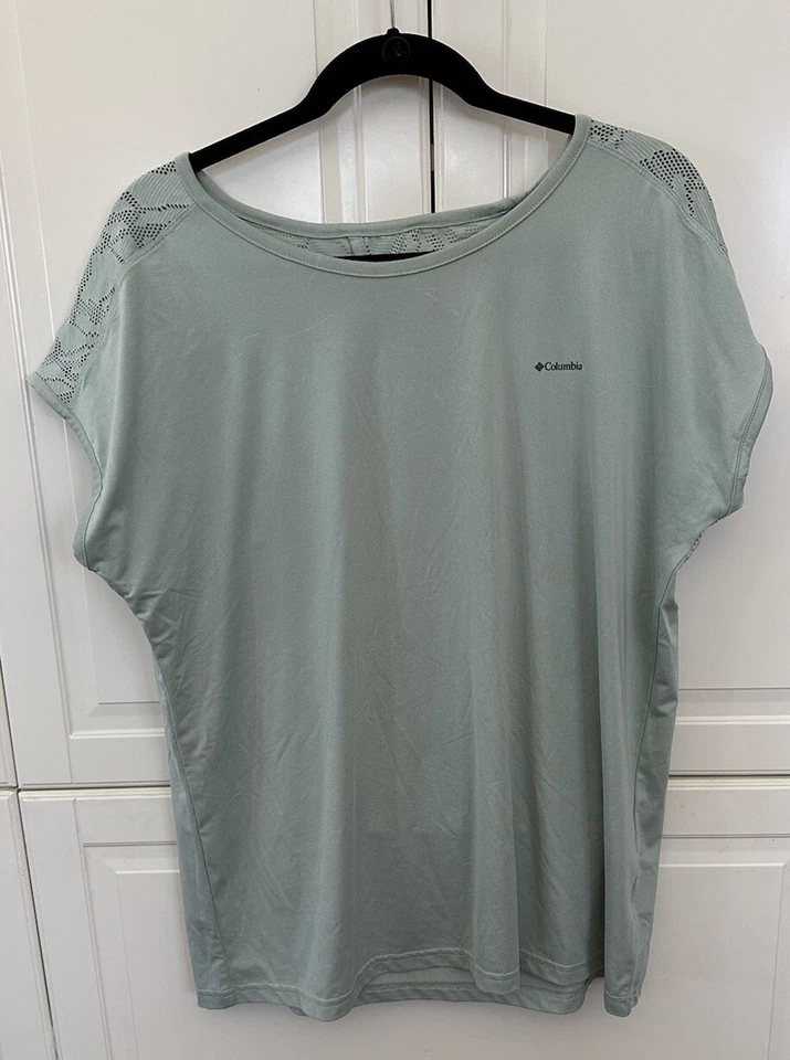 Columbia Womens Shirt Short Sleeve Olive Green Shirt Size XL - Image 1 of 3