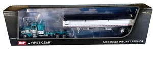 First Gear DCP 1/64 Teal Peterbilt 359 Sleeper w/ Wilson Grain Trailer 60-1685 - Picture 1 of 10