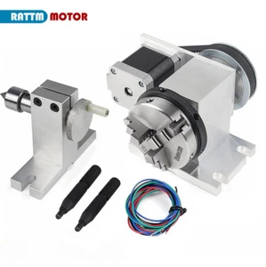 【USA】CNC Rotary 4th axis K11-65mm 3 Jaw Chuck + 54mmTailstock For CNC Engraving - Picture 1 of 7