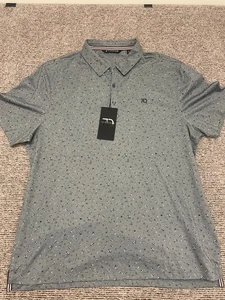 7 Diamonds Gray Belmont Pima Cotton Polo Shirt Golf Floral Wicking Stretch XL - Picture 1 of 8