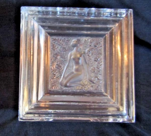 Tocador de baratija Lalique Crystal Duncan Nude caja cuadrada transparente #1088 - Imagen 1 de 19
