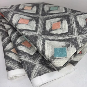 Richloom Gray Pink Screenprint Geometric ca.2017 Pillow Upholstery 1.75 Yds x 56 - Picture 1 of 3