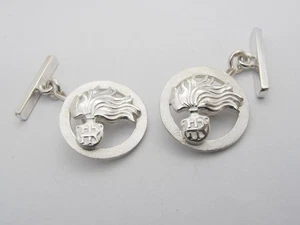 Fiamma dell' Arma dei Carabinieri : Gemelli in Argento 925 - Picture 1 of 6