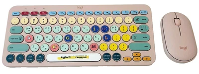 Logitech K380 Wireless Bluetooth Keyboard W/ Pebble Mouse M350 Pink Set - Image 1 of 4