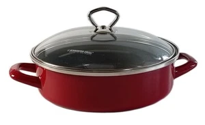 Espadas Esmalte Sartén Rojo 24cm con Tapa de Cristal - Imagen 1 de 1