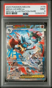 Pokémon Meg 2025 ilustración especial raro #179 Mega Lucario Ex PSA 9 - Imagen 1 de 2
