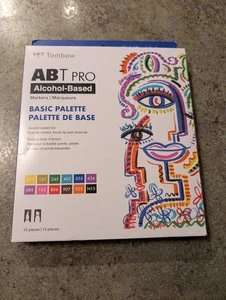 ABT Pro Alcohol Based 12 Markers Basic Palette Tombow NEW Opened - Picture 1 of 4