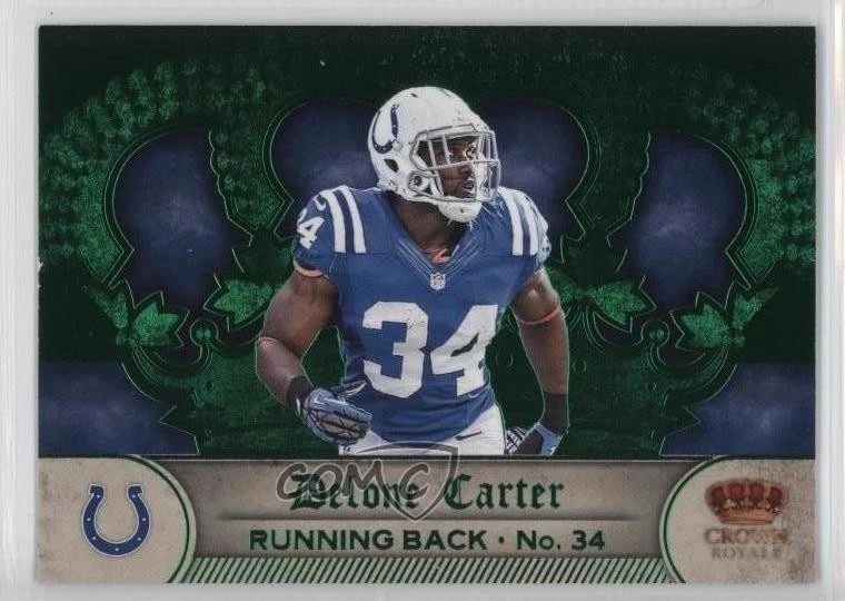 2012 Crown Royale Retail Uncut Crown Green /3 Delone Carter #32 - Image 1 of 2