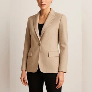 Lafayette 148 NY Loro Piana Beige 100% Kaschmir Blazer Jacke Gr. 2 - Bild 1 von 11