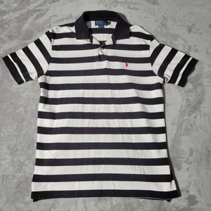 Polo Ralph Lauren Blanco y Negro Horizontal Rayas Polo Grande De Colección - Imagen 1 de 5
