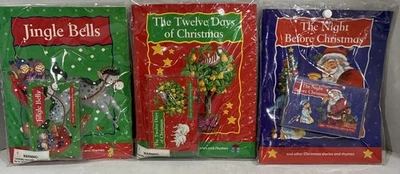 3 Children’s Books & Cassettes Jingle Bells Night Before Christmas 12 Days Xmas - Image 1 of 4