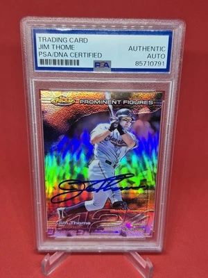 Topps Finest Jim Thome 1999 firmado PSA figuras prominentes automático 131/424 autógrafo Foto 1 de 4