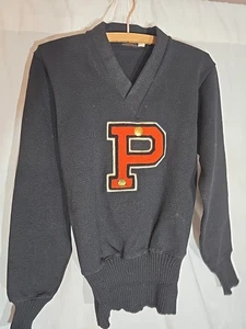 40er Jahre Princeton Basketball Pullover Letterman Varsity Wolle Gr. 36 - Bild 1 von 7