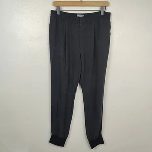 Vince Silk Pants Women Large Black Tapered Leg Minimalist Pull On Preppy Capsule - Picture 1 of 7