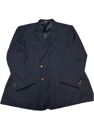 Botany 500 Jacket Blue Worsted Wool Twill Blazer Gold  Metal Buttons Canada 60r - Image 1 of 4