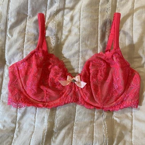 Reggiseno Victorias Secret 36C rosa fluo corpo in pizzo di Victoria sfoderato Demi - Foto 1 di 10