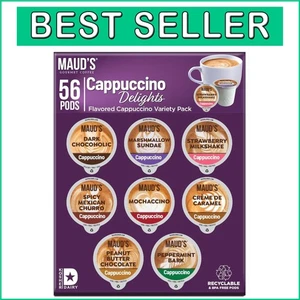 56ct Cappuccino Kaffeepads Variety Pack - 8 einzigartige Geschmacksrichtungen für Keurig - Bild 1 von 11