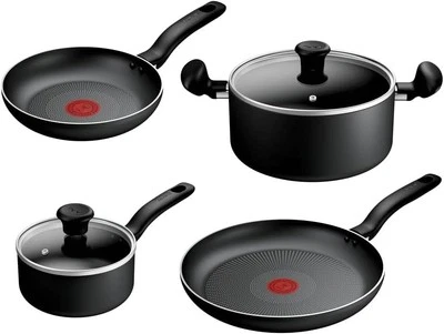 TEFAL Titanium Essential Set 4 pezzi - Padelle, Casseruola, Stufato B941S444 - Nuovo con scatola