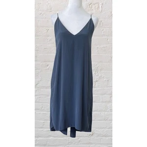 Anthropologie Morgan Carper Cornflower Blue Silk Slip Cocktail Event Dress Sz S - Picture 1 of 8