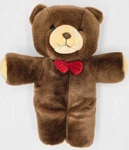 Vintage Large Plush Gerber TLC Brown Teddy Bear 20" Soft Toy red bow tie - Picture 1 of 4