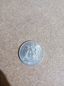 Moneda de 50 centavos/rand de Sudáfrica 1971 Suid Afrika - Imagen 1 de 2