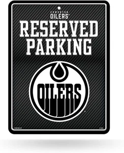Edmonton Oilers Metal Parking Novelty Wall Sign 8.5 x 11 Inch Carbon Fiber... - Picture 1 of 3