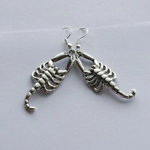 Scorpion Dangle Earrings, Silver Scorpion Earrings, Gothic Jewelry - Picture 1 of 2